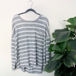 Merona Striped Sweater in Gray and White